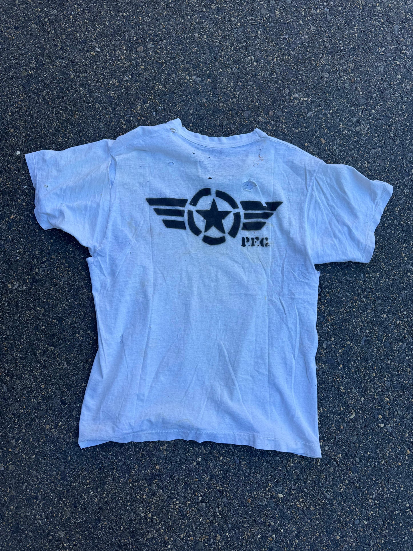 Stenciled 50's distressed tee