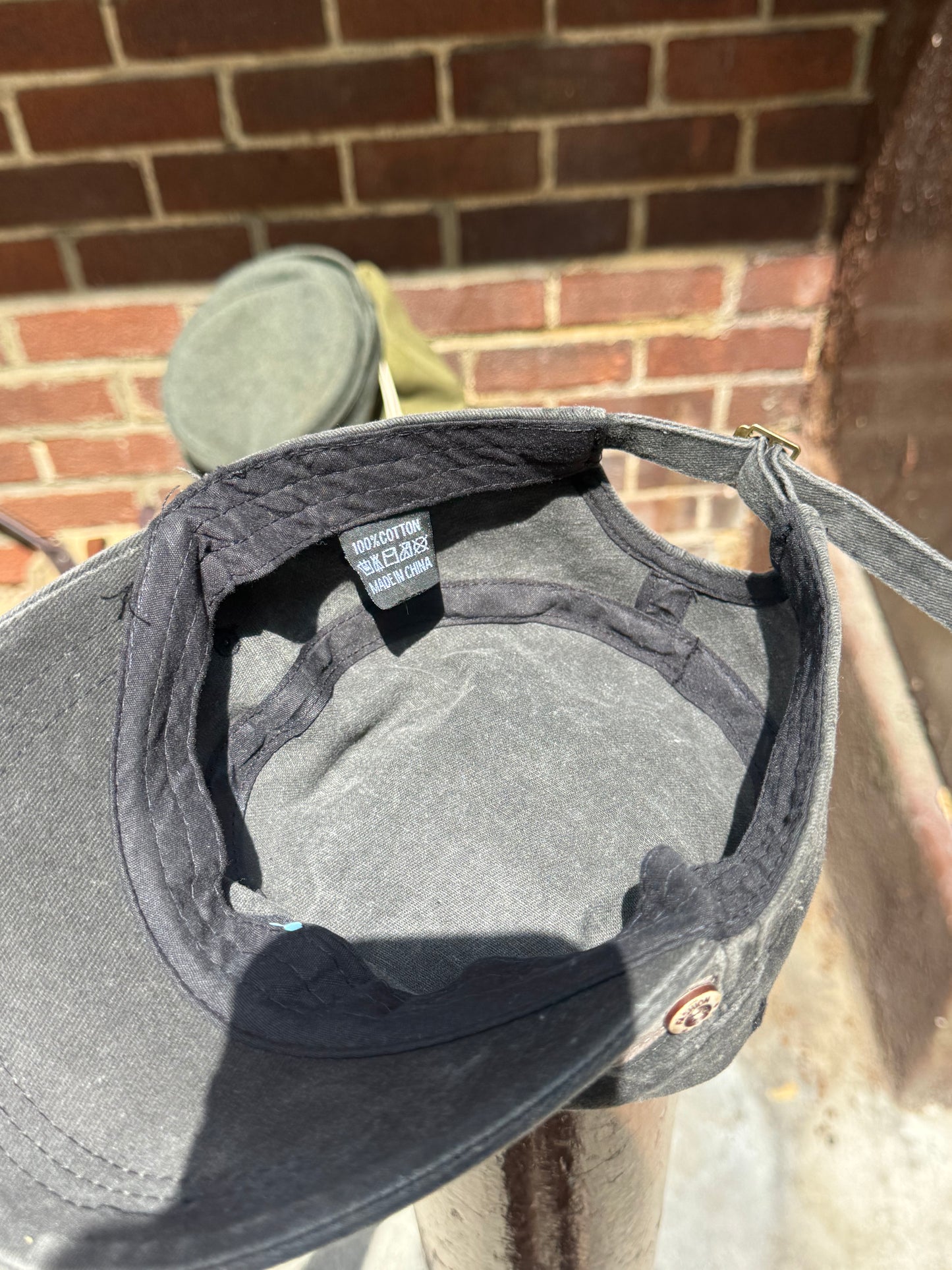 Faded Gray Military Style Cap