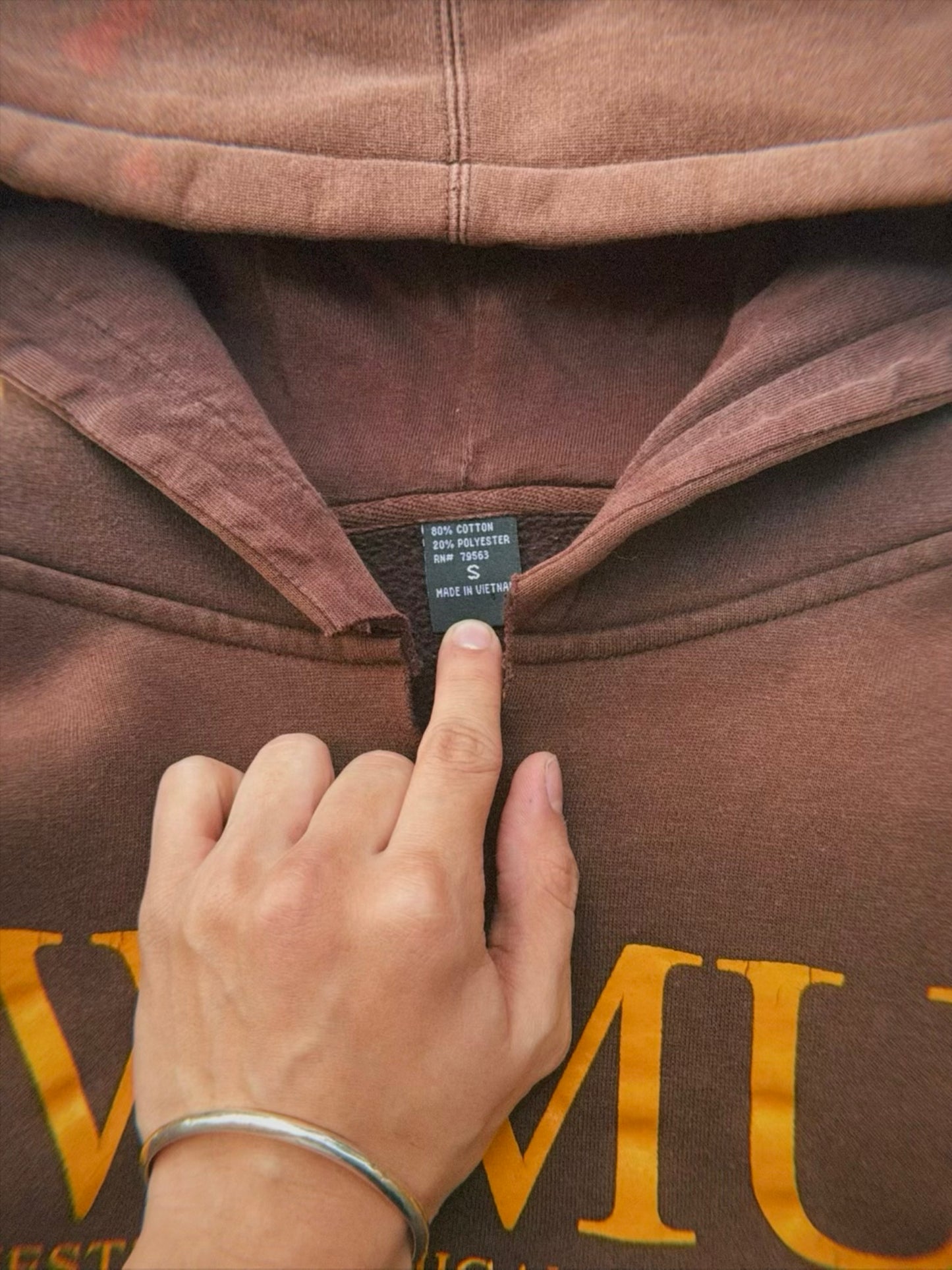 WMU vintage bleach stained hoodie