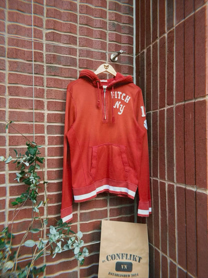 A&F Vintage track style quarter zip hoodie