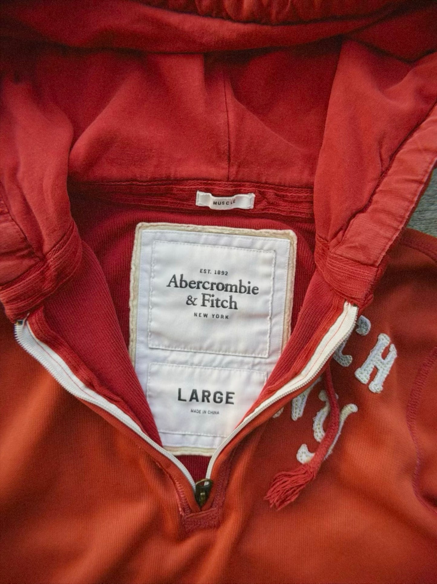 A&F Vintage track style quarter zip hoodie