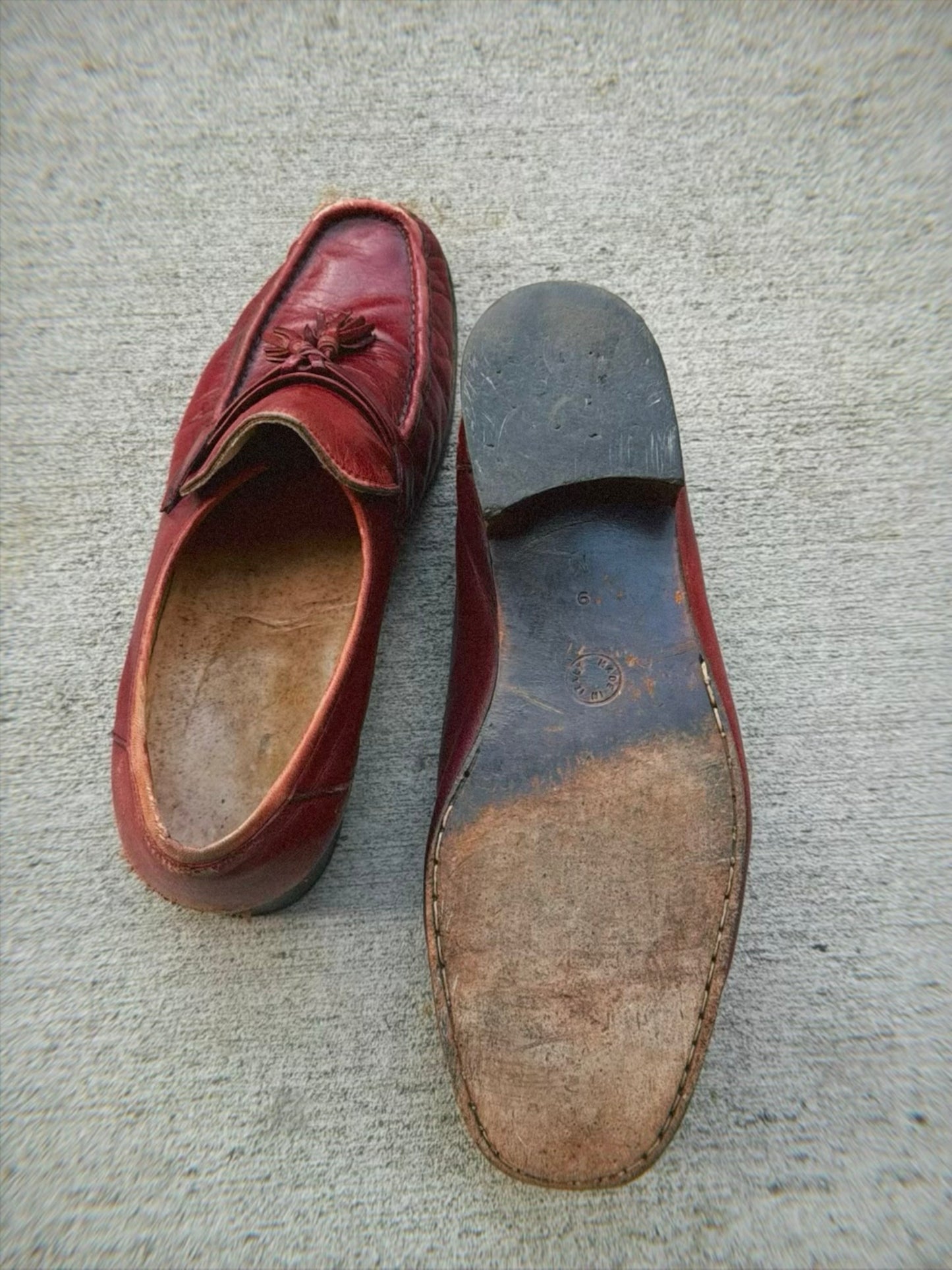 50's red loafers