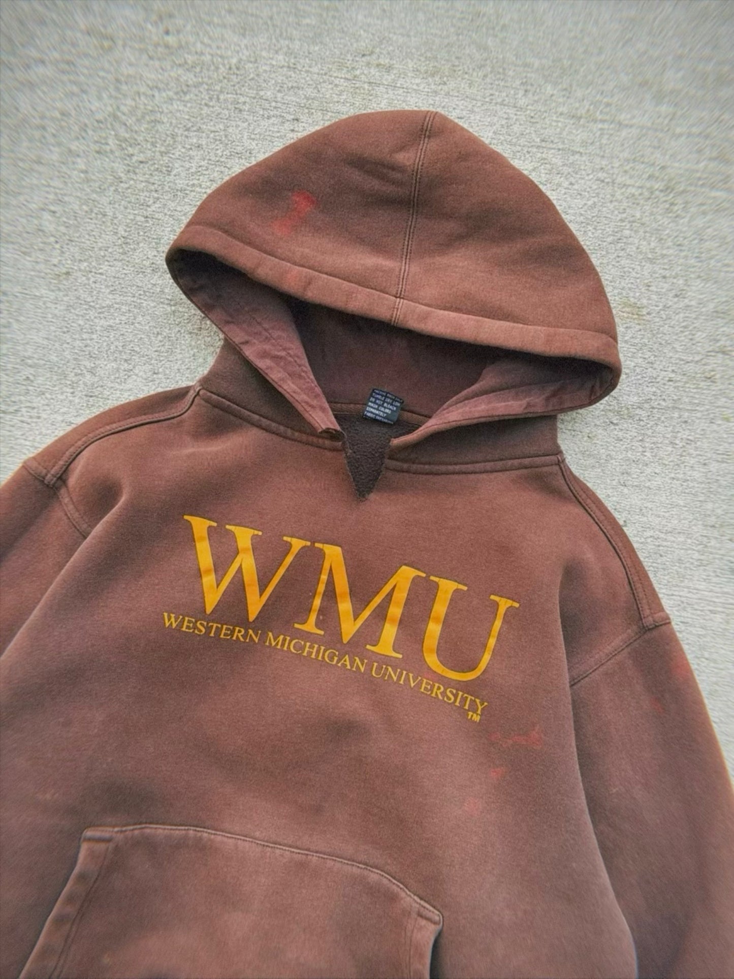 WMU vintage bleach stained hoodie