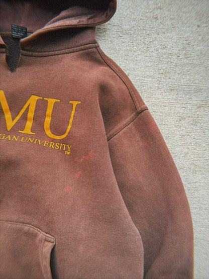 WMU vintage bleach stained hoodie