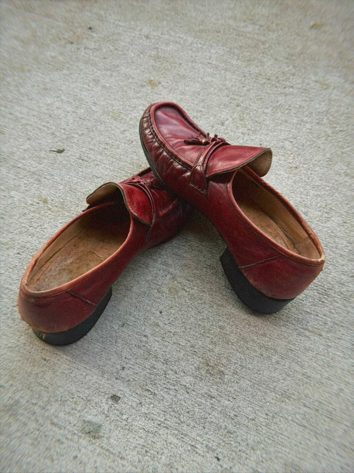 50's red loafers