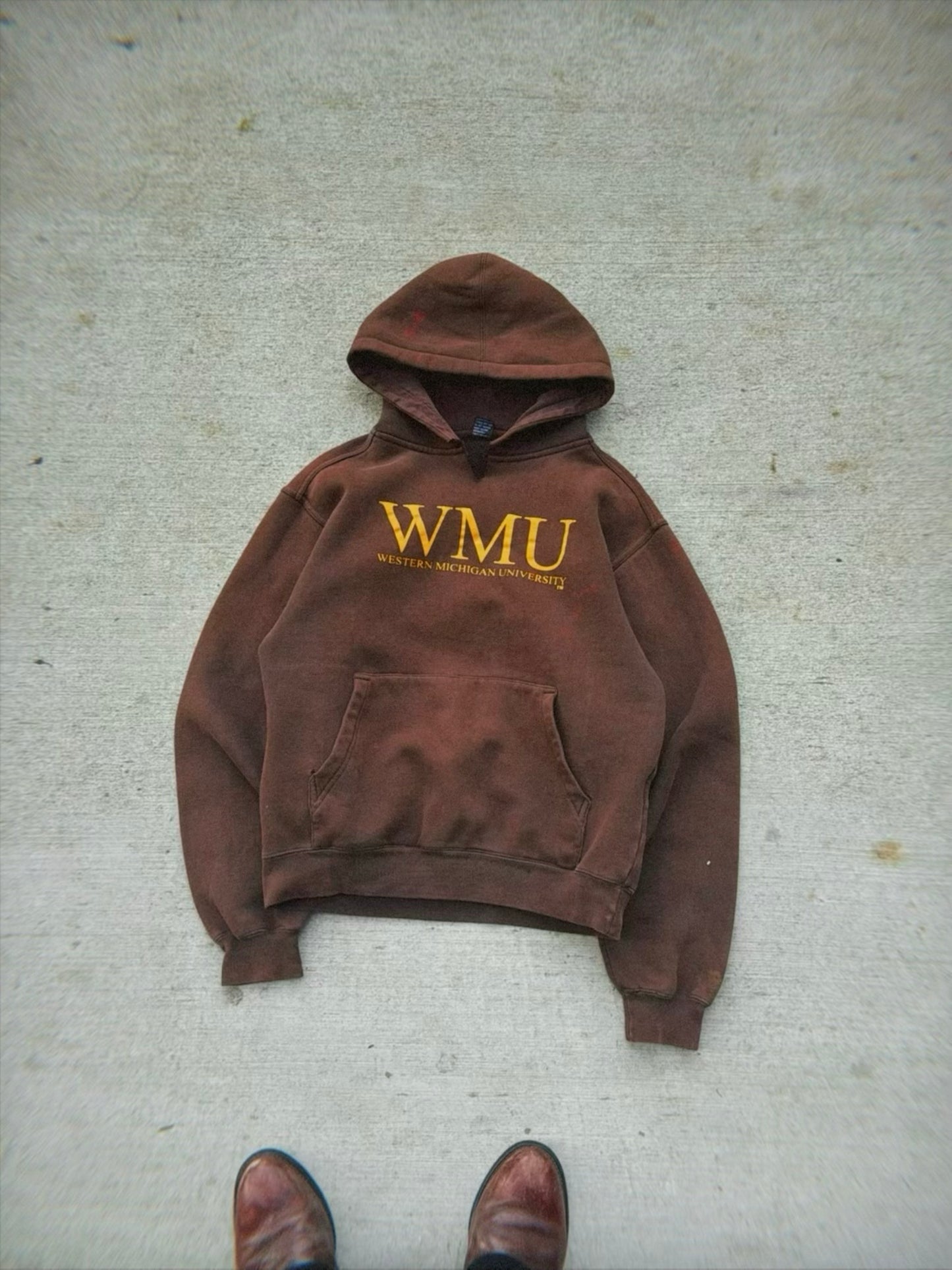 WMU vintage bleach stained hoodie