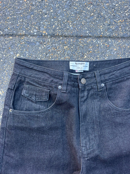 Emblem stenciled TET denim