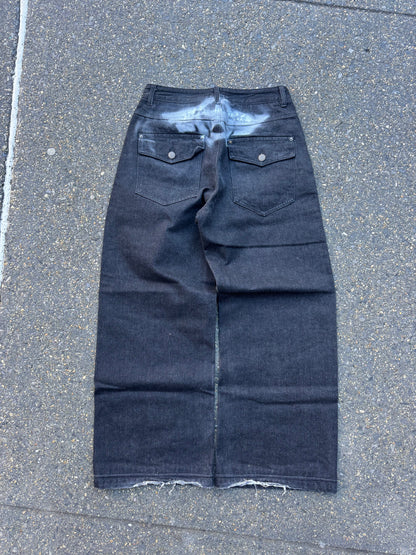 Emblem stenciled TET denim