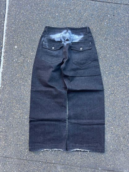 Emblem stenciled TET denim