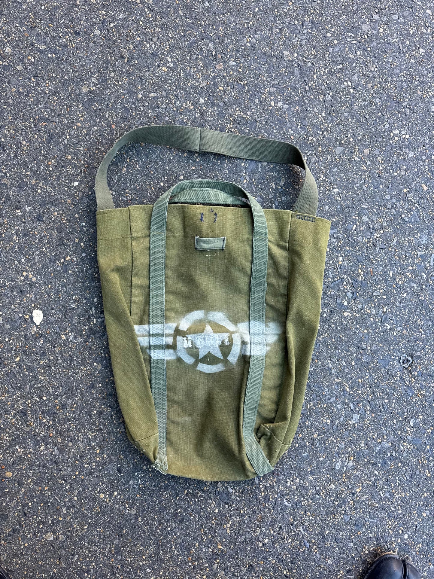 Upcycled Military duffle tote