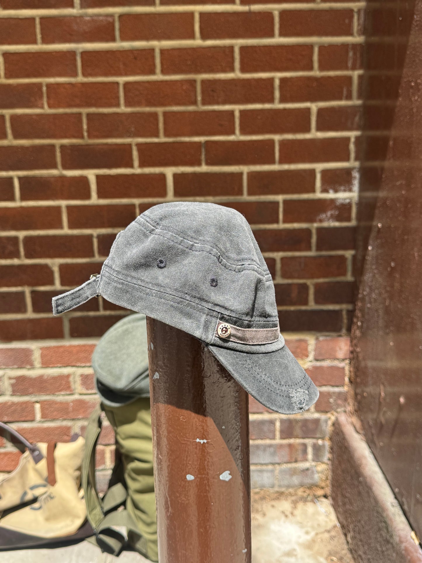 Faded Gray Military Style Cap