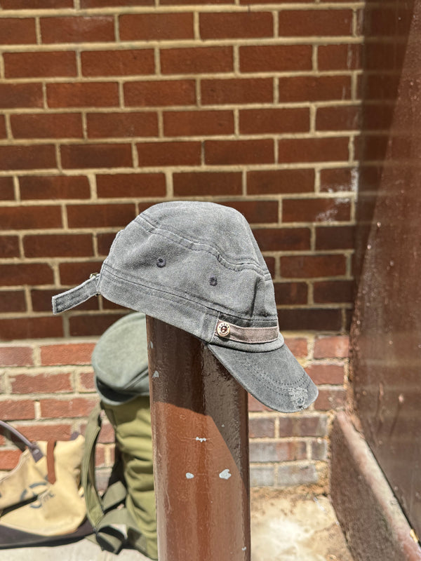 Faded Gray Military Style Cap