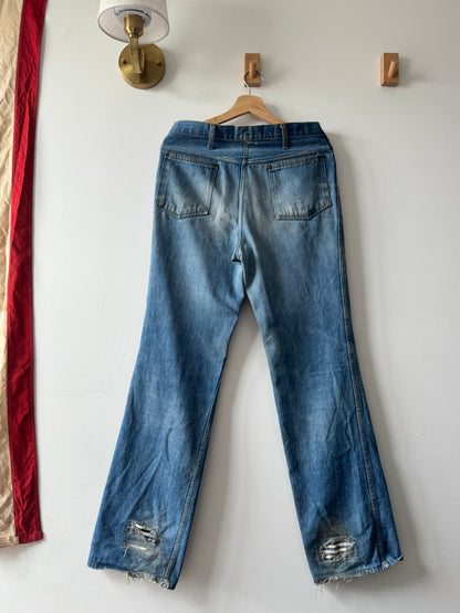 True Vintage 1970’s repaired denim