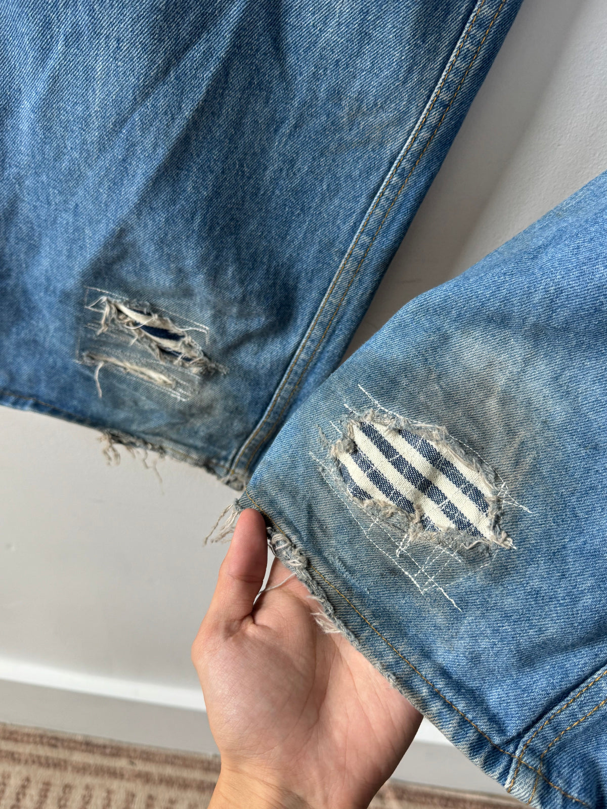 True Vintage 1970’s repaired denim